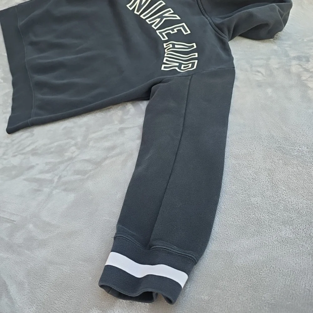 Nike Air Full-Zip Hoodie Black‎ White Men's Size Small Embroidered Front Logo...